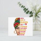 Leo queen I am stronger funny birthday gift for Le Feestdagenkaart (Staand voorkant)