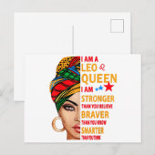 Leo queen I am stronger funny birthday gift for Le Feestdagenkaart (Voorkant / Achterkant)