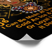 Leo Queen Sweet als Snoep Birthday voor zwarte vro Poster (Hoek)