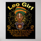 Leo Queen Sweet als Snoep Birthday voor zwarte vro Poster (Voorkant)