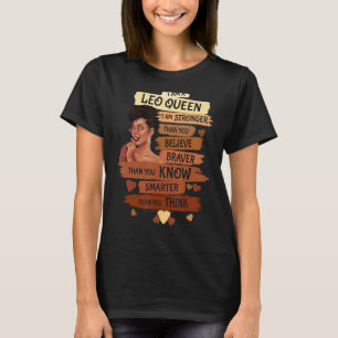 Leo Queen Sweet als Snoep Birthday voor zwarte vro T-shirt