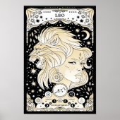 Leo Radiant en Regal - Astrologie Art Poster (Voorkant)