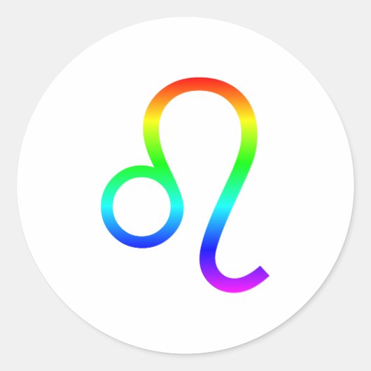 Leo Rainbow Ronde Sticker (Voorkant)