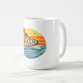 Leo Retro Sunset Naamontwerp Koffiemok (Voorkant rechts)