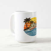 Leo Retro Sunset Naamontwerp Koffiemok (Voorkant links)