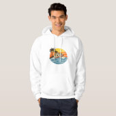 Leo Retro Sunset Name Design Hoodie (Voorkant volledig)