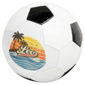 Leo Retro Sunset Name Design Voetbal (Drie kwart)