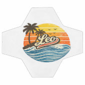 Leo Retro Sunset Name Design Voetbal (Enkel)