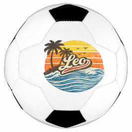 Leo Retro Sunset Name Design Voetbal