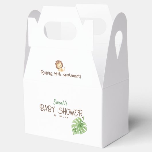 Leo Safari Baby shower Oerwoud Favor Boxes Bedankdoosjes (Geopend)