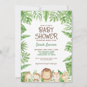 Leo Safari Baby shower Oerwoud Thema Uitnodiging (Voorkant)