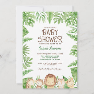 Leo Safari Baby shower Oerwoud Thema Uitnodiging