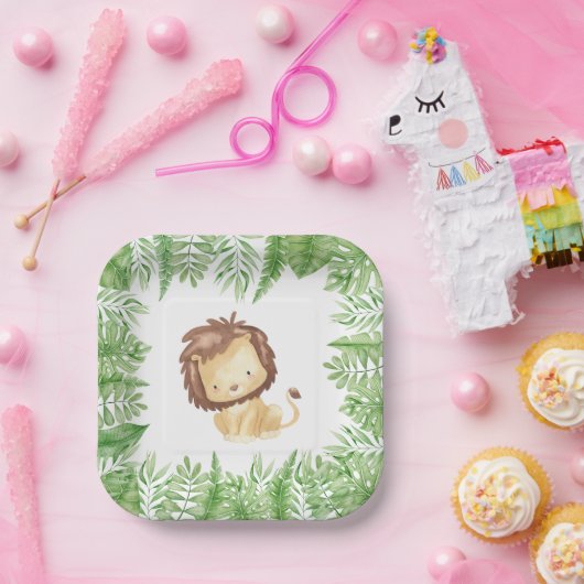 Leo Safari Baby shower Papieren Borden Papieren Bordje (Feest)