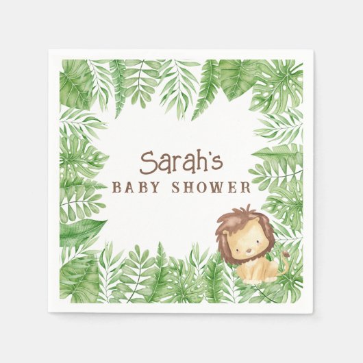 Leo Safari Baby shower servetten (Voorkant)