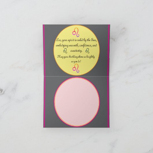 Leo Shine Bright Birthday Kaart (Binnen)