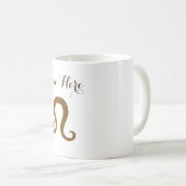 Leo Sign Gold Aangepaste naam Koffiemok (Voorkant rechts)