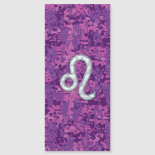 Leo Sign on Girly Pink Fuchsia Digital Camo