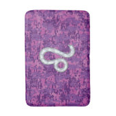 Leo Sign on Girly Pink Fuchsia Digital Camo Badmat (Voorkant Verticaal)