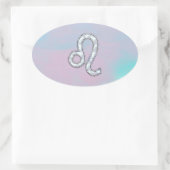 Leo Sign on Pastels Nacre Moeder van Parelstijl Ovale Sticker (Tas)