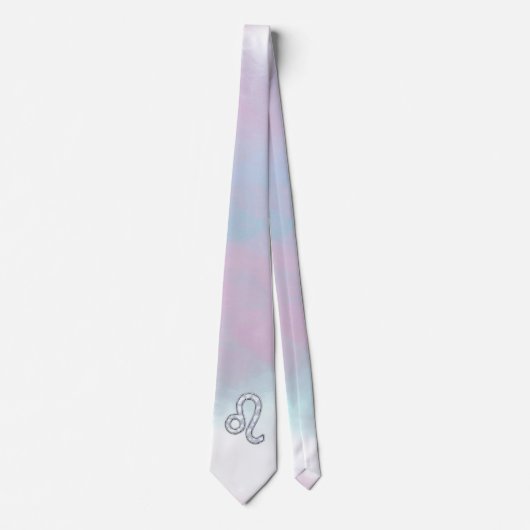 Leo Sign on Pastels Nacre Moeder van Parelstijl Stropdas (Voorkant)