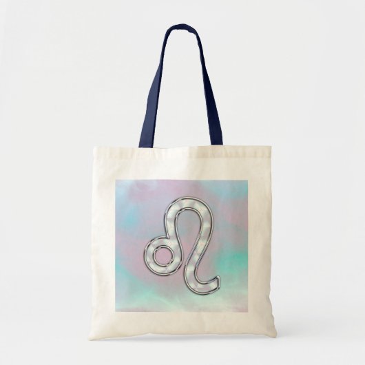 Leo Sign on Pastels Nacre Moeder van Parelstijl Tote Bag (Voorkant)