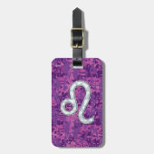 Leo Sign on Pink Fuchsia Digital Camouflage Bagagelabel (Voorkant verticaal)