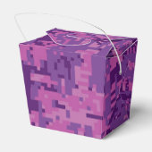 Leo Sign on Pink Fuchsia Digital Camouflage Bedankdoosjes (Achterkant)