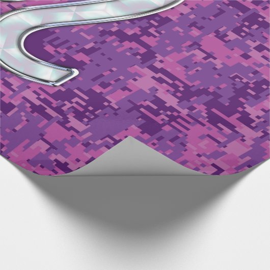 Leo Sign on Pink Fuchsia Digital Camouflage Cadeaupapier (Hoek)