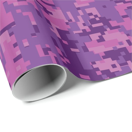 Leo Sign on Pink Fuchsia Digital Camouflage Cadeaupapier (Rol Hoek)