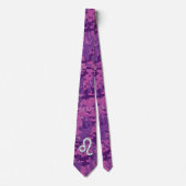 Leo Sign on Pink Fuchsia Digital Camouflage Stropdas (Voorkant)