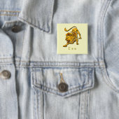Leo Sign Square Pin Vierkante Button 5,1 Cm (In situ)