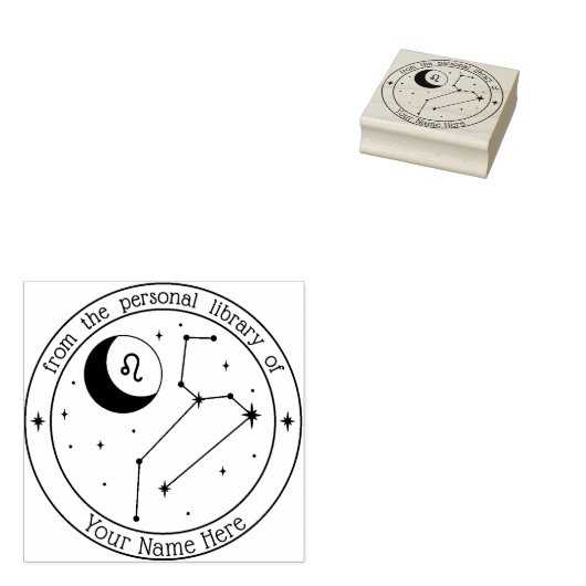 Leo Specialized Zodiac Book Stamp Rubberstempel (Gestempeld)