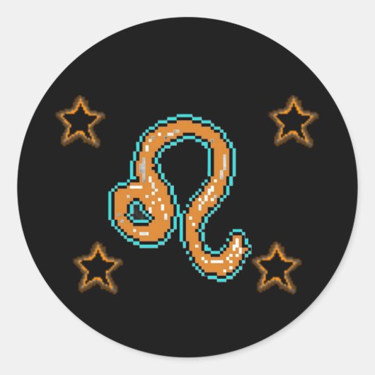 LEO Stars Ronde Sticker (Voorkant)