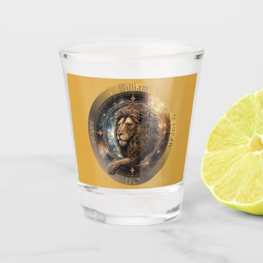 Leo sterrenbeeld aanpasbaar shot glas (Voorkant)