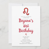 LEO Sterrenbeeld Astrologie Juli Augustus Verjaard Kaart (Voorkant)