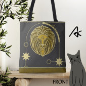 Leo sterrenbeeld Goud Geel Grijs Mandala Tote Bag