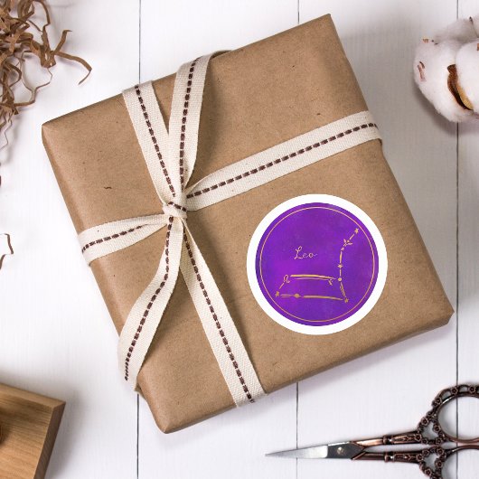 Leo sterrenbeeld Gouden folie Constellatie Ronde Sticker