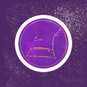 Leo sterrenbeeld Gouden folie Constellatie Ronde Sticker
