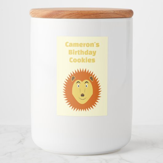 Leo Sterrenbeeld Leeuw Verjaardag Custom Voedselcontainer Etiket (Voorkant)