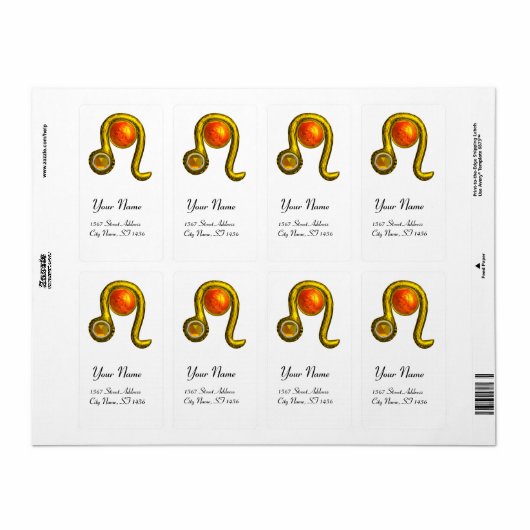 LEO STERRENBEELD VERJAARDAGSIERWERK GELE TOPAZE Go Etiket (Full Sheet)