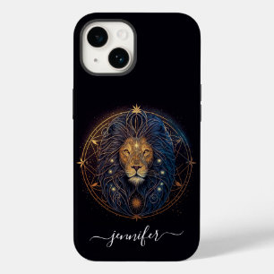 Leo sterrenbeeld zwart en goud Case-Mate iPhone ho 14 Hoesje