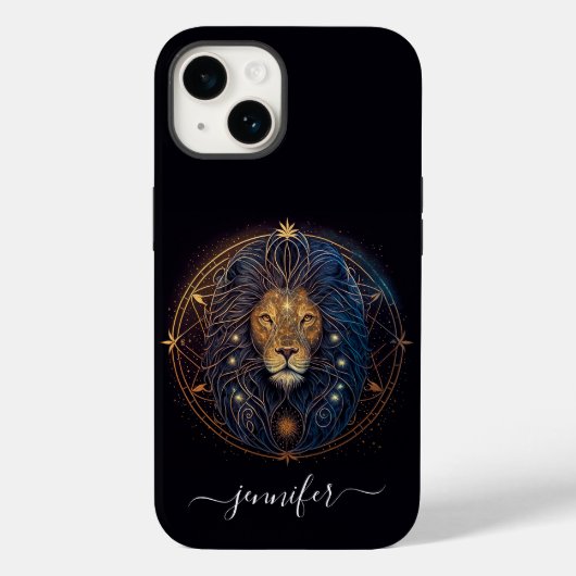 Leo sterrenbeeld zwart en goud Case-Mate iPhone ho Case (Achterkant)