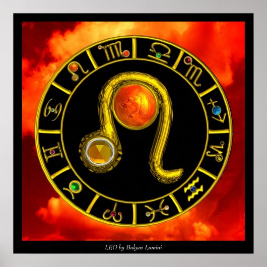 LEO Sterrenbeelden Astrologie Grafiek Poster (Voorkant)