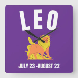 Leo-sterteken Vierkante Klok