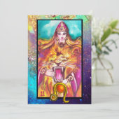 LEO, STRENGHT TAROT ASTROLOGY ZODIAC BIRTHDAAGKAAR KAART (Staand voorkant)