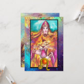 LEO, STRENGHT TAROT ASTROLOGY ZODIAC BIRTHDAAGKAAR KAART (Voorkant / Achterkant in situ)