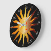 Leo Sun Fire Sign Birth Month Black Red & Gold Grote Klok (Hoek)