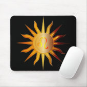 Leo Sun Fire Sign Birth Month Black Red & Gold Muismat (Met muis)