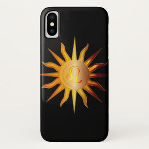 Leo Sun Fire Sign Birth Month Red & Gold Case-Mate iPhone Case