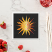 Leo Sun Fire Sign Birth Month Red & Gold Servet (Insitu)